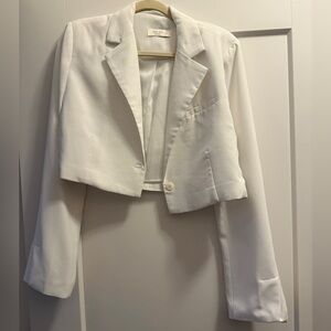 White Women's Cropped Blazer